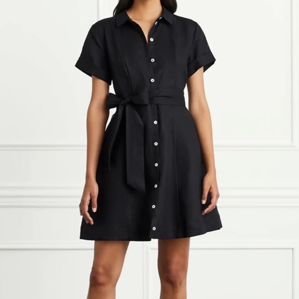 NWT Hill House Home Laura Dress Size M - Black Linen